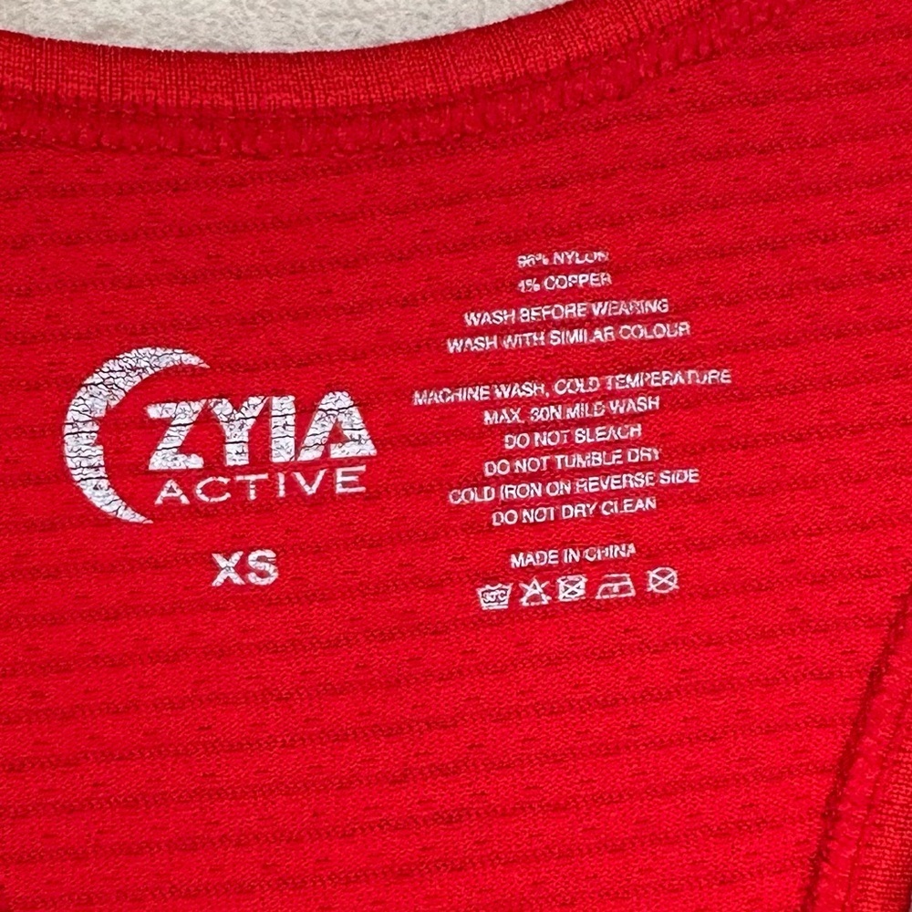 ZYIA Red Fitted Tank Top Racerback Size XS - Picture 2 of 4